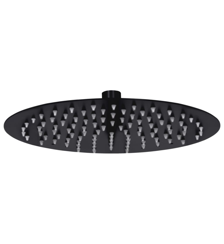 Pomme de douche pluie Acier inoxydable 25 cm Ronde Noir