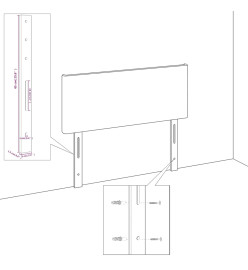 Tête de lit avec oreilles Blanc 203x23x78/88 cm Similicuir