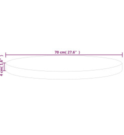 Dessus de table rond Ø70x4 cm Bois de chêne massif non traité