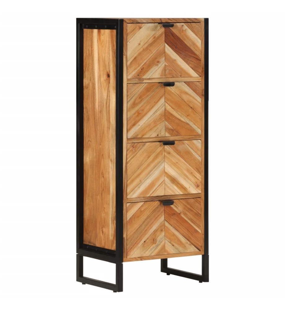 Armoire de salle de bain bois massif d'acacia et fer