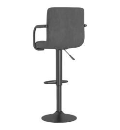 Tabourets de bar lot de 2 gris foncé velours