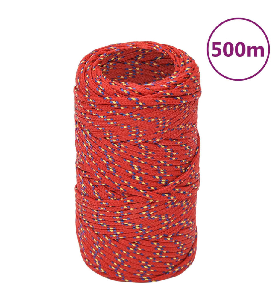 Corde de bateau Rouge 2 mm 500 m Polypropylène