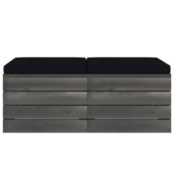 Repose-pieds palette de jardin 2 pcs avec coussins Bois de pin