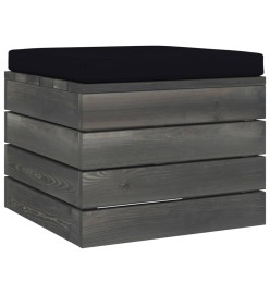 Repose-pieds palette de jardin 2 pcs avec coussins Bois de pin