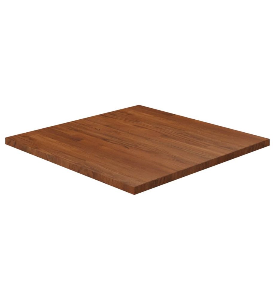 Dessus de table carré Marron foncé70x70x2,5cm Bois chêne traité