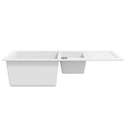 Évier de cuisine Granit Double lavabo Blanc