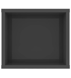 Meuble TV suspendu Gris brillant 100x30x26,5 cm Aggloméré