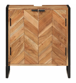 Armoire de salle de bain bois massif d'acacia et fer