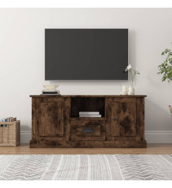 Meuble TV chêne fumé 100x35,5x45 cm bois d'ingénierie