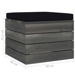 Repose-pieds palette de jardin 2 pcs avec coussins Bois de pin