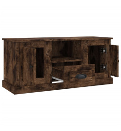 Meuble TV chêne fumé 100x35,5x45 cm bois d'ingénierie