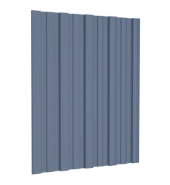 Panneaux de toiture 36 pcs Acier galvanisé Gris 60x45 cm