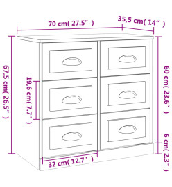 Buffets 3 pcs Blanc Bois d'ingénierie