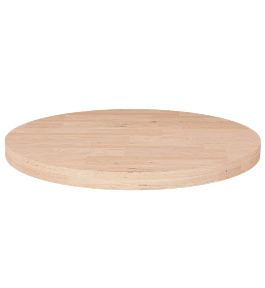 Dessus de table rond Ø40x2,5 cm Bois de chêne massif non traité