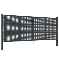 Portail de jardin anthracite 400x175 cm acier