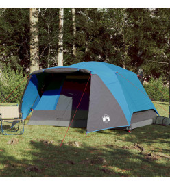 Tente de camping 6 personnes bleu 412x370x190 cm taffetas 190T