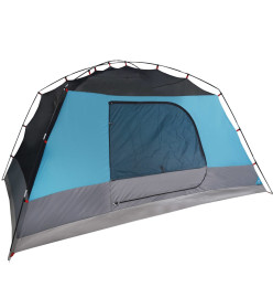 Tente de camping 6 personnes bleu 412x370x190 cm taffetas 190T