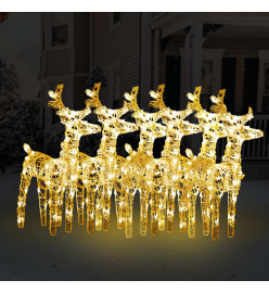 Rennes de Noël 6 pcs 240 LED Blanc chaud Acrylique