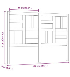 Tête de lit 126x4x104 cm Bois massif de pin