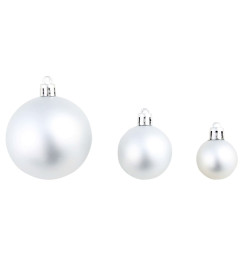 Ensemble de boules de Noël 100 pcs 3/4/6 cm Argenté