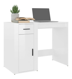 Bureau Blanc brillant 100x49x75 cm Bois d'ingénierie