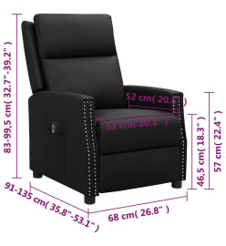 Fauteuil inclinable électrique Noir Similicuir