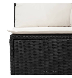 Salon de jardin 6 pcs avec coussins noir résine tressée