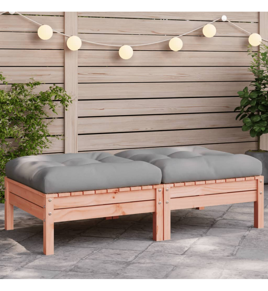 Repose-pieds de jardin avec coussins 2 pcs bois massif douglas Repose-pieds de jardin avec coussins 2 pcs bois massif douglas