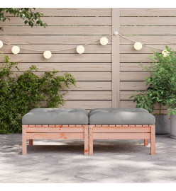 Repose-pieds de jardin avec coussins 2 pcs bois massif douglas
