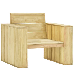 Chaises de jardin 2 pcs et coussins bordeaux Pin imprégné