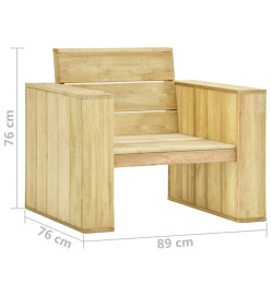 Chaise de jardin avec coussins bleu royal Bois de pin imprégné
