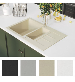 Évier de cuisine en granit Double vasque Beige