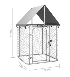 Chenil extérieur avec toit 100x100x150 cm