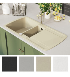 Évier de cuisine Granit Double lavabo Beige