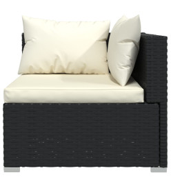 Salon de jardin 7 pcs avec coussins Résine tressée Noir