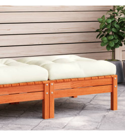 Repose-pied de jardin avec coussin bois massif de pin