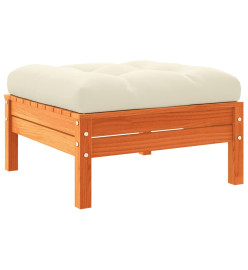 Repose-pied de jardin avec coussin bois massif de pin