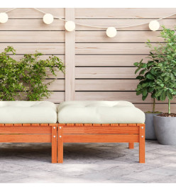 Repose-pied de jardin avec coussin bois massif de pin