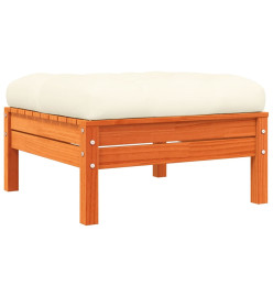 Repose-pied de jardin avec coussin bois massif de pin