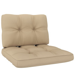 Chaises de jardin 2 pcs avec coussins beige Pin imprégné