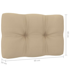 Chaises de jardin 2 pcs avec coussins beige Pin imprégné