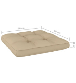 Chaises de jardin 2 pcs avec coussins beige Pin imprégné