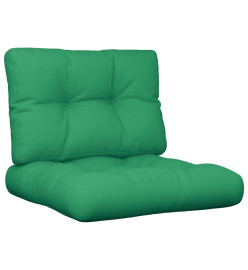 Coussins de palette 2 pcs vert tissu