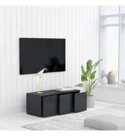 Meuble TV Gris 80x34x30 cm Aggloméré