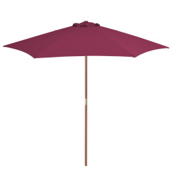 Parasol avec mât en bois 270 cm Bordeaux