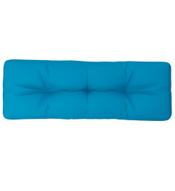 Coussin de palette bleu 120x40x12 cm tissu