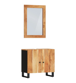 Ensemble de meubles de salle de bain 2 pcs bois massif d'acacia