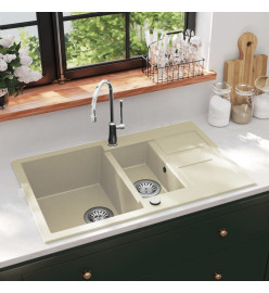 Évier de cuisine Granit Double lavabo Beige