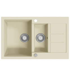 Évier de cuisine Granit Double lavabo Beige