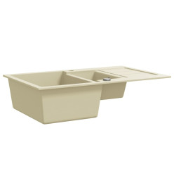 Évier de cuisine Granit Double lavabo Beige